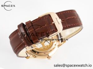 Master Ultra Thin Moon RG Z+F 1:1 Best Edition White Dial on Brown Leather Strap A925 - Image 14