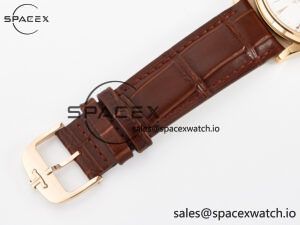 Master Ultra Thin Moon RG Z+F 1:1 Best Edition White Dial on Brown Leather Strap A925 - Image 24