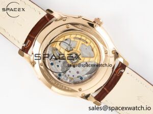 Master Ultra Thin Moon RG Z+F 1:1 Best Edition White Dial on Brown Leather Strap A925 - Image 15