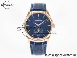 Master Ultra Thin Moon RG Z+F 1:1 Best Edition Blue Dial on Blue Leather Strap SA925 Super Clone