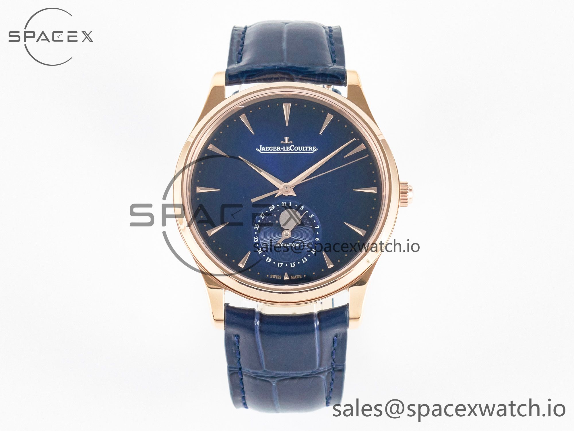IMG_5488 拷贝 Master Ultra Thin Moon RG Z+F 1:1 Best Edition Blue Dial on Blue Leather Strap SA925 Super Clone - Image 1