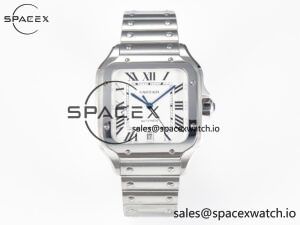 Santos de Cartier 40mm SS BVF 1:1 Best Edition White Dial on SS Bracelet MIYOTA 9015