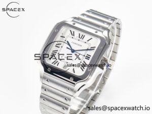 Santos de Cartier 40mm SS BVF 1:1 Best Edition White Dial on SS Bracelet MIYOTA 9015 - Image 4