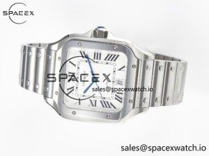 Santos de Cartier 40mm SS BVF 1:1 Best Edition White Dial on SS Bracelet MIYOTA 9015 - Image 7