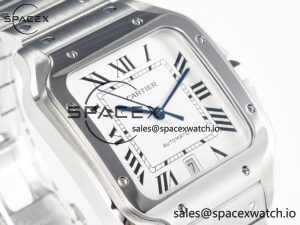 Santos de Cartier 40mm SS BVF 1:1 Best Edition White Dial on SS Bracelet MIYOTA 9015 - Image 3