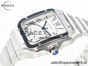 Santos de Cartier 40mm SS BVF 1:1 Best Edition White Dial on SS Bracelet MIYOTA 9015 - Image 5