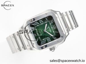 Santos de Cartier 40mm SS 2018 BVF 1:1 Best Edition Green Dial on SS SmartLinks Bracelet MIYOTA 9015 V2 - Image 8