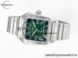 Santos de Cartier 40mm SS 2018 BVF 1:1 Best Edition Green Dial on SS SmartLinks Bracelet MIYOTA 9015 V2 - Image 7