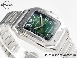 Santos de Cartier 40mm SS 2018 BVF 1:1 Best Edition Green Dial on SS SmartLinks Bracelet MIYOTA 9015 V2 - Image 6