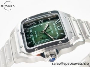 Santos de Cartier 40mm SS 2018 BVF 1:1 Best Edition Green Dial on SS SmartLinks Bracelet MIYOTA 9015 V2 - Image 5