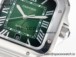 Santos de Cartier 40mm SS 2018 BVF 1:1 Best Edition Green Dial on SS SmartLinks Bracelet MIYOTA 9015 V2 - Image 10