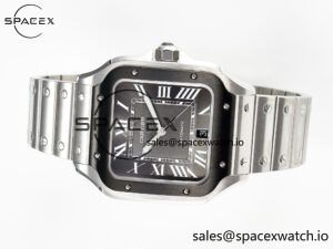 Santos de Cartier 40mm 2018 BVF 1:1 Best Edition Gray Bezel Gray Dial on SS SmartLinks Bracelet MIYOTA 9015 - Image 7