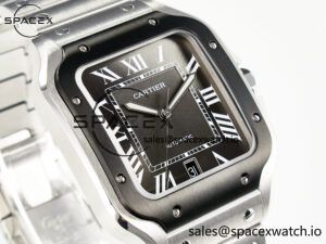 Santos de Cartier 40mm 2018 BVF 1:1 Best Edition Gray Bezel Gray Dial on SS SmartLinks Bracelet MIYOTA 9015 - Image 3