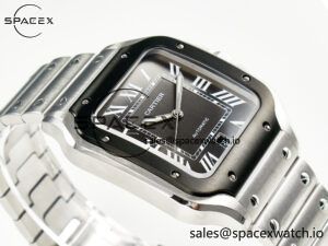 Santos de Cartier 40mm 2018 BVF 1:1 Best Edition Gray Bezel Gray Dial on SS SmartLinks Bracelet MIYOTA 9015 - Image 6