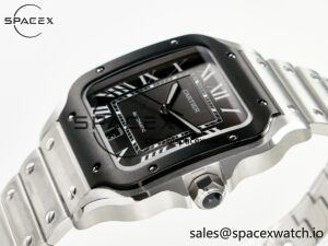 Santos de Cartier 40mm 2018 BVF 1:1 Best Edition Gray Bezel Gray Dial on SS SmartLinks Bracelet MIYOTA 9015 - Image 5