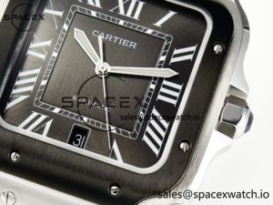 Santos de Cartier 40mm 2018 BVF 1:1 Best Edition Gray Bezel Gray Dial on SS SmartLinks Bracelet MIYOTA 9015 - Image 10