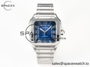 Santos de Cartier 40mm SS 2018 BVF 1:1 Best Edition Blue Dial on SS SmartLinks Bracelet MIYOTA 9015 V2