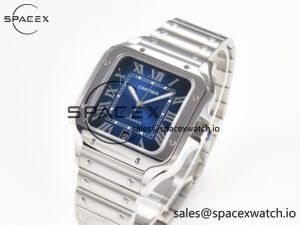 Santos de Cartier 40mm SS 2018 BVF 1:1 Best Edition Blue Dial on SS SmartLinks Bracelet MIYOTA 9015 V2 - Image 4