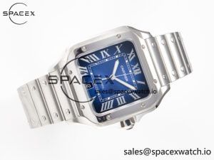 Santos de Cartier 40mm SS 2018 BVF 1:1 Best Edition Blue Dial on SS SmartLinks Bracelet MIYOTA 9015 V2 - Image 8