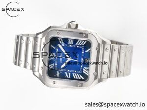 Santos de Cartier 40mm SS 2018 BVF 1:1 Best Edition Blue Dial on SS SmartLinks Bracelet MIYOTA 9015 V2 - Image 7