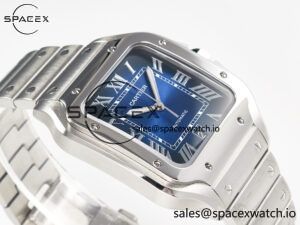 Santos de Cartier 40mm SS 2018 BVF 1:1 Best Edition Blue Dial on SS SmartLinks Bracelet MIYOTA 9015 V2 - Image 6