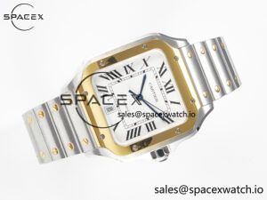 Santos de Cartier 40mm 2018 BVF 1:1 Best Edition YG Bezel White Dial on SS SmartLinks Bracelet MIYOTA 9015 - Image 8