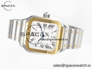 Santos de Cartier 40mm 2018 BVF 1:1 Best Edition YG Bezel White Dial on SS SmartLinks Bracelet MIYOTA 9015 - Image 7