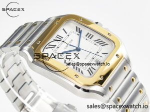 Santos de Cartier 40mm 2018 BVF 1:1 Best Edition YG Bezel White Dial on SS SmartLinks Bracelet MIYOTA 9015 - Image 6