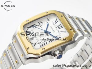 Santos de Cartier 40mm 2018 BVF 1:1 Best Edition YG Bezel White Dial on SS SmartLinks Bracelet MIYOTA 9015 - Image 5
