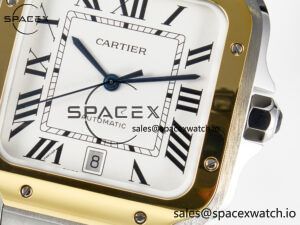 Santos de Cartier 40mm 2018 BVF 1:1 Best Edition YG Bezel White Dial on SS SmartLinks Bracelet MIYOTA 9015 - Image 10