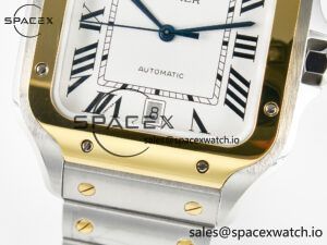 Santos de Cartier 40mm 2018 BVF 1:1 Best Edition YG Bezel White Dial on SS SmartLinks Bracelet MIYOTA 9015 - Image 11