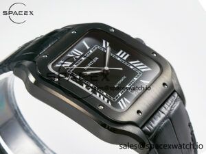 Santos de Cartier 40mm 2018 BVF 1:1 Best Edition Black Dial on Black Leathr Strap MIYOTA 9015 - Image 6