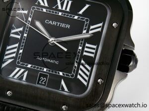 Santos de Cartier 40mm 2018 BVF 1:1 Best Edition Black Dial on Black Leathr Strap MIYOTA 9015 - Image 10