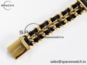 Ppremière Iconic Chain Watch YG BVF 1:1 Best Edition Black Dial on Chain Bracelet RONDA Quartz - Image 15