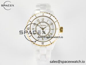 J13 38mm YG White Ceramic BVF 1:1 Best Edition White Dial on Bracelet A12.1