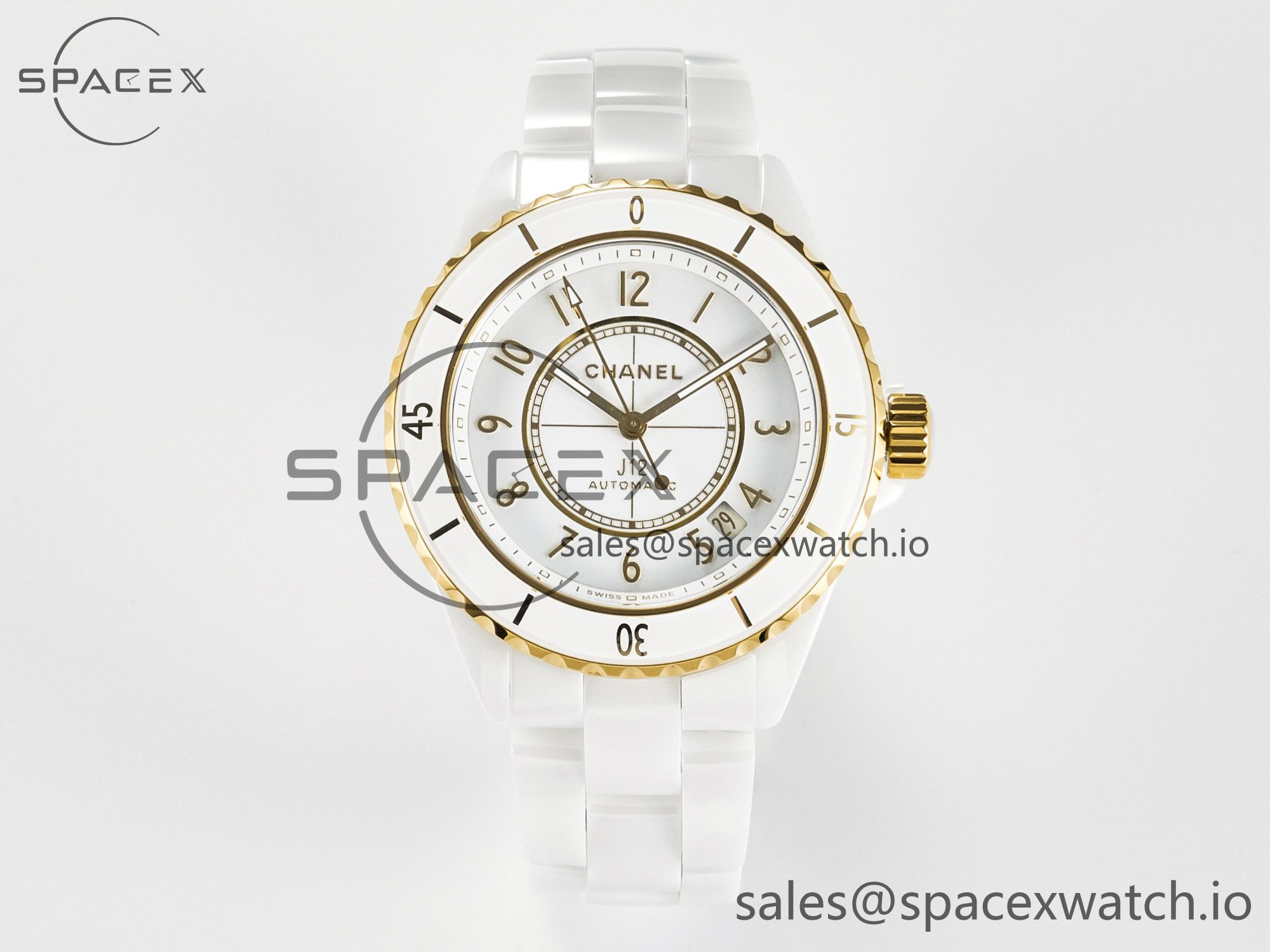 IMG_5849 拷贝 J13 38mm YG White Ceramic BVF 1:1 Best Edition White Dial on Bracelet A12.1 - Image 1