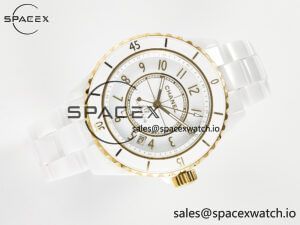 J13 38mm YG White Ceramic BVF 1:1 Best Edition White Dial on Bracelet A12.1 - Image 8