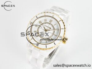 J13 38mm YG White Ceramic BVF 1:1 Best Edition White Dial on Bracelet A12.1 - Image 4