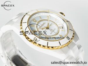 J13 38mm YG White Ceramic BVF 1:1 Best Edition White Dial on Bracelet A12.1 - Image 6