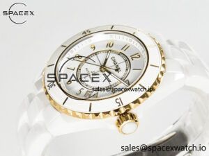 J13 38mm YG White Ceramic BVF 1:1 Best Edition White Dial on Bracelet A12.1 - Image 5