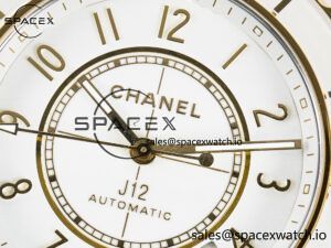 J13 38mm YG White Ceramic BVF 1:1 Best Edition White Dial on Bracelet A12.1 - Image 9