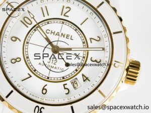 J13 38mm YG White Ceramic BVF 1:1 Best Edition White Dial on Bracelet A12.1 - Image 10