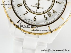 J13 38mm YG White Ceramic BVF 1:1 Best Edition White Dial on Bracelet A12.1 - Image 11