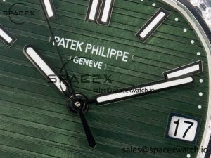 Nautilus 5711 3KF 1:1 Best Edition Square Diamonds Bezel Green Dial on SS Bracelet A324 Super Clone V2 - Image 9