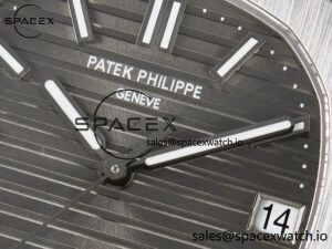 Nautilus 5711 SS 3KF 1:1 Best Edition Gray Textured Dial on Black Leather Strap A324 Super Clone V2 - Image 9