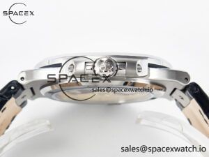 Nautilus 5711 SS 3KF 1:1 Best Edition Gray Textured Dial on Black Leather Strap A324 Super Clone V2 - Image 13