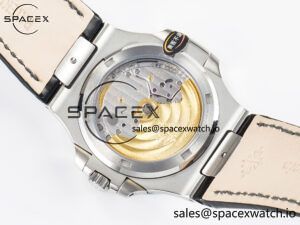Nautilus 5711 SS 3KF 1:1 Best Edition Gray Textured Dial on Black Leather Strap A324 Super Clone V2 - Image 15