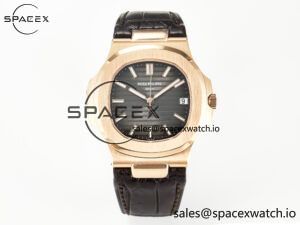Nautilus 5711/1R RG 3KF 1:1 Best Edition Brown Textured Dial on Brown Leather Strap A324 Super Clone V2