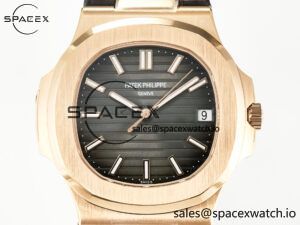 Nautilus 5711/1R RG 3KF 1:1 Best Edition Brown Textured Dial on Brown Leather Strap A324 Super Clone V2 - Image 2
