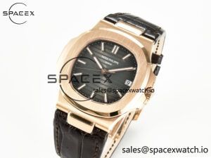 Nautilus 5711/1R RG 3KF 1:1 Best Edition Brown Textured Dial on Brown Leather Strap A324 Super Clone V2 - Image 4